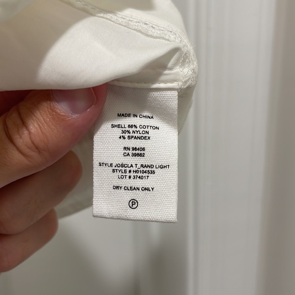 NWT Theory Joscla Blouse Off The Shoulder Top Size Petite XS White Rand Light - Picture 8 of 16